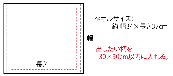 ハンドタオルデザイン範囲